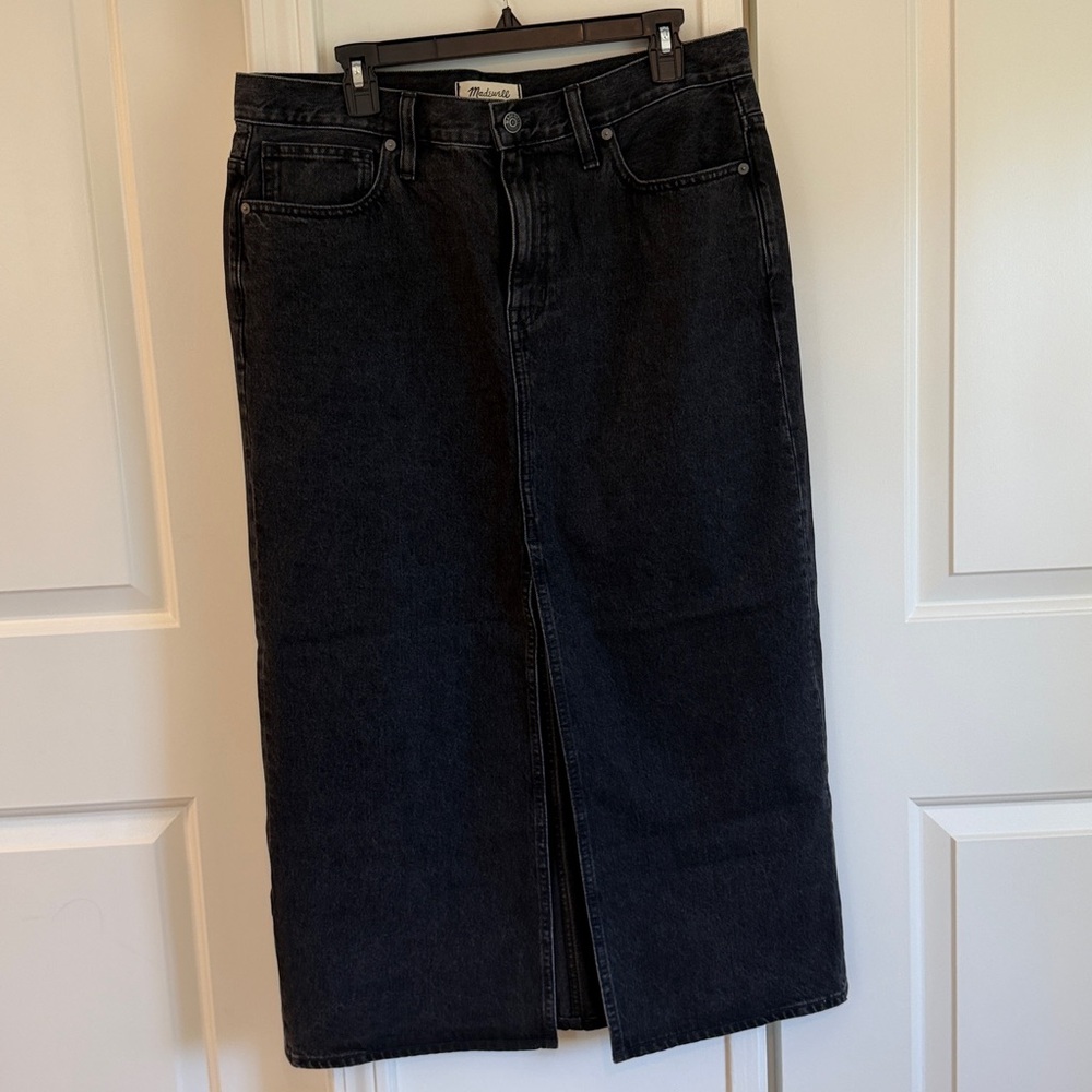 Madewell Black Denim Maxi Skirt